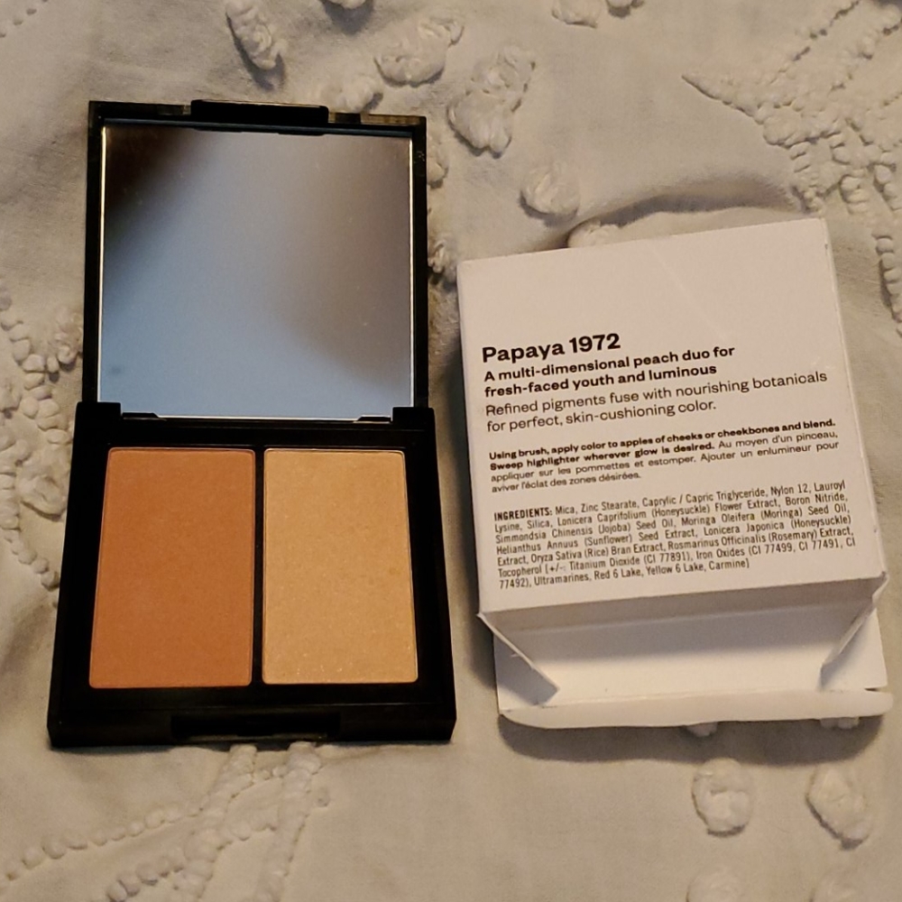 Kosas Pressed Powder Blush/Hiliter Duo Papaya 1972